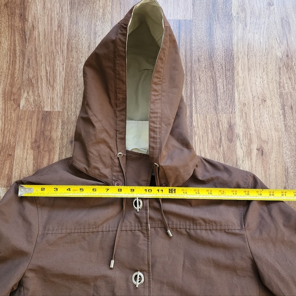 Orvis Trench Coat Rain Jacket Parka Lightweight Brown Womens Size L - Picture 8 of 13
